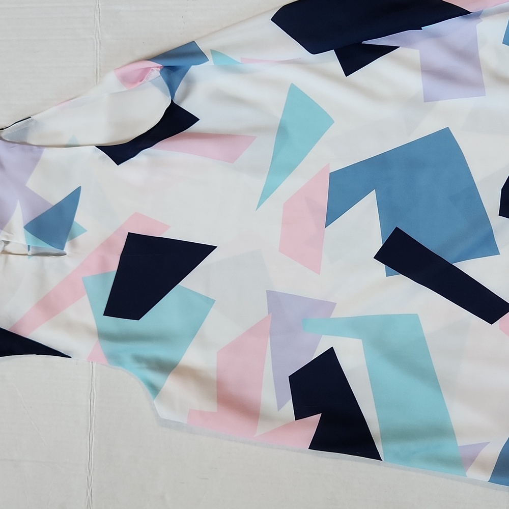 Sleeveless Geometric Design Lined Polyester Swing Dress - Medium - Picture 5 of 13